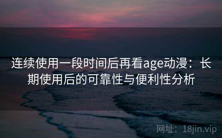 连续使用一段时间后再看age动漫：长期使用后的可靠性与便利性分析
