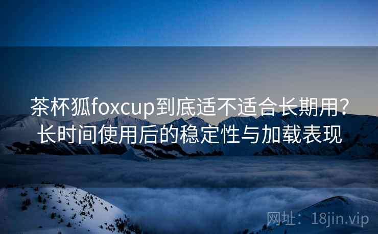 茶杯狐foxcup到底适不适合长期用？长时间使用后的稳定性与加载表现